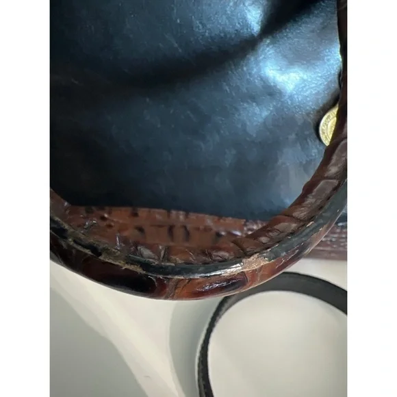 Vintage BRAHMIN CROCODILE EMBOSSED LEATHER HANDBAG